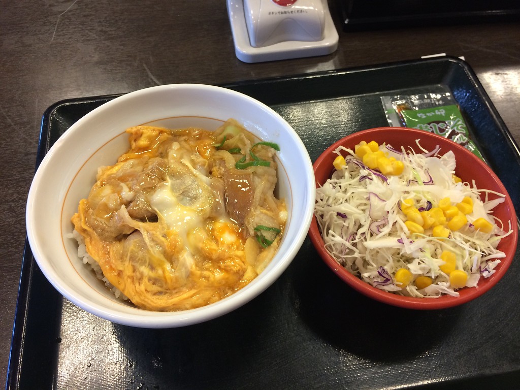 豚生姜丼 並とサラダ