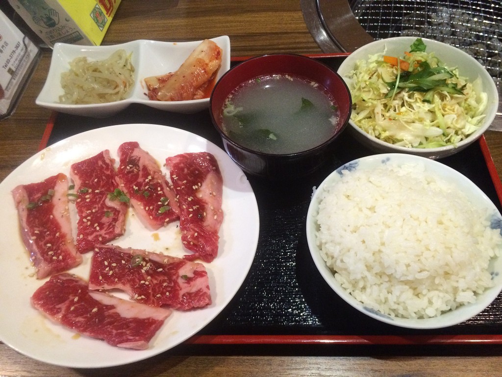和牛カルビ定食 並盛