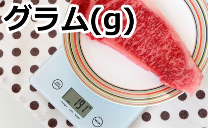 グラム(g)ごとのステーキの大きさとカロリーを比較